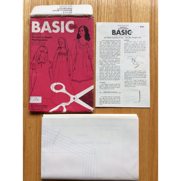 Ladies Nightgown Pattern Basic Knits 121 UNCUT Mix Match & Make Bust 32 - 40 - Picture 3 of 4